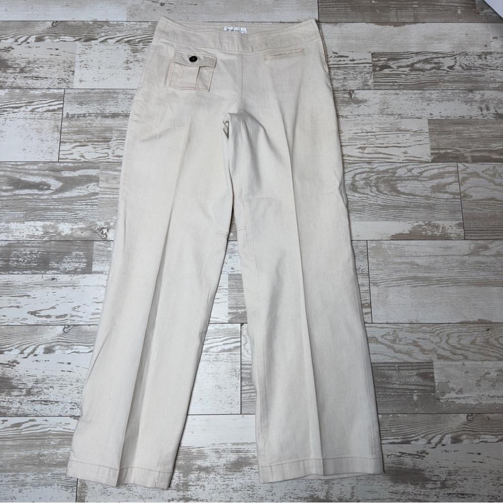 Susan Bristol Cream Stretch Straight-Leg Pants Women’s‎ Size 6